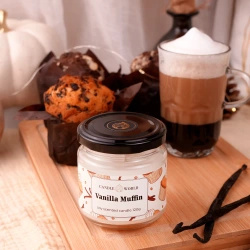Candle World Soja Duftkerze Glas Vanilla Muffin 120 g Vanille