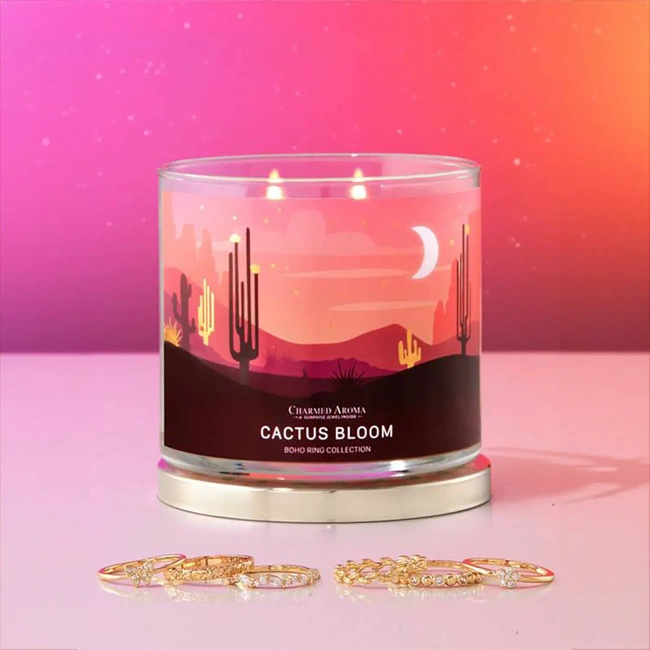 Ювелирная свеча Charmed Aroma 340 г набор из 3 колец - Cactus Bloom