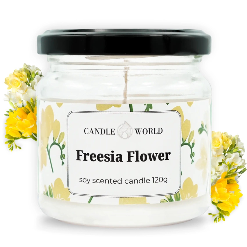 Candle World sójová vonná svíčka ve sklenici Freesia Flower 120 g Freesia