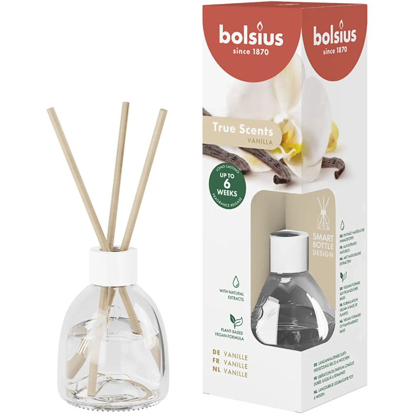 Bolsius True Scents duft-Diffusor-Sticks 60 ml Glas - Vanille Vanilla