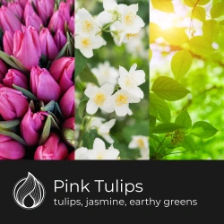Candle World soja bloemen geurkaars 3 lonten Pink Tulips 460 g