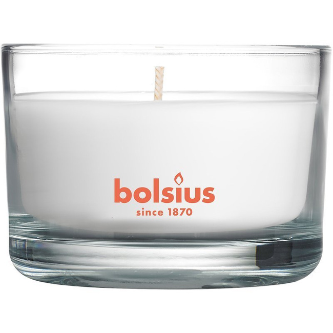 Bolsius świeca zapachowa w szkle 50/80 mm True Freshness biała - Fresh Linen Świeże Pranie