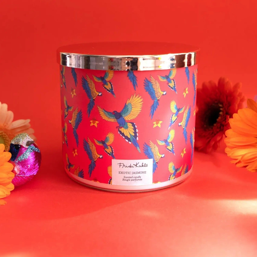 Frida Kahlo candela profumata in vetro rosa gelsomino Exotic Jasmine 400 g