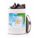 Soy scented candle in glass tropical fruits - Sky Sun Sand Ted Friends