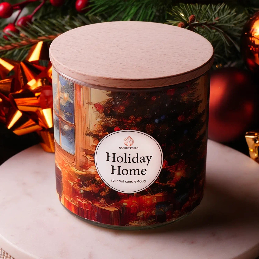 Candle World vela perfumada de Navidad soja 3 mechas Holiday Home 460 g
