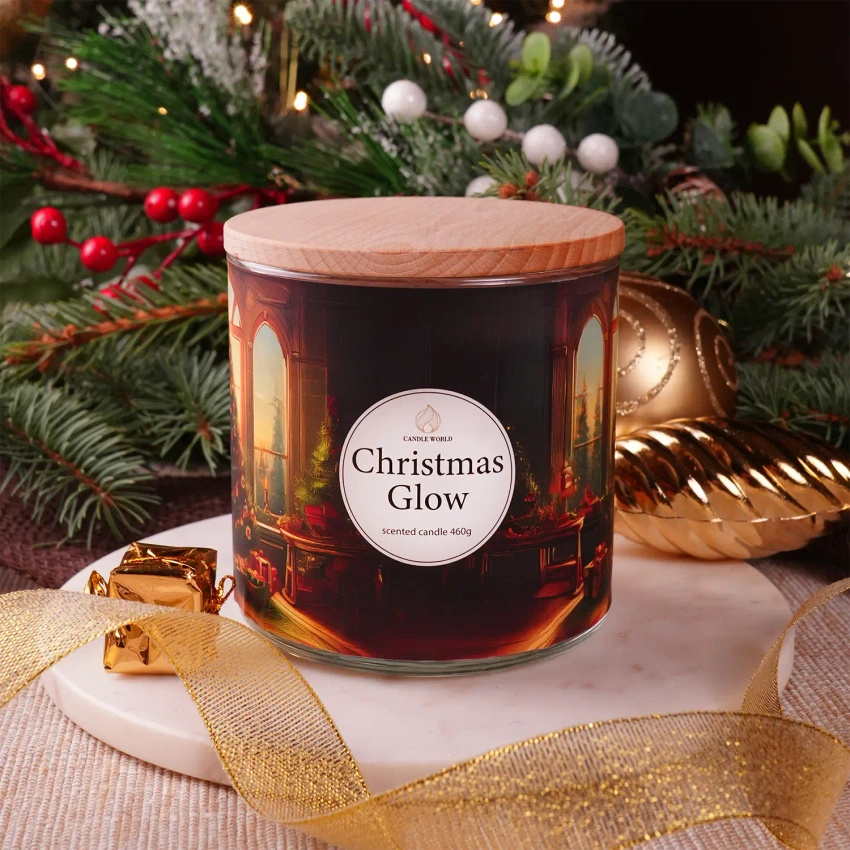 Candle World sojowa świeca zapachowa 3 knoty Christmas Glow 460 g