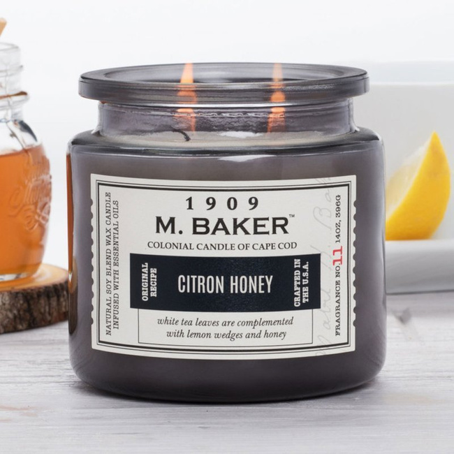 Sójová vonná sviečka lekárenská dóza 396 g Colonial Candle M Baker - Citron Honey