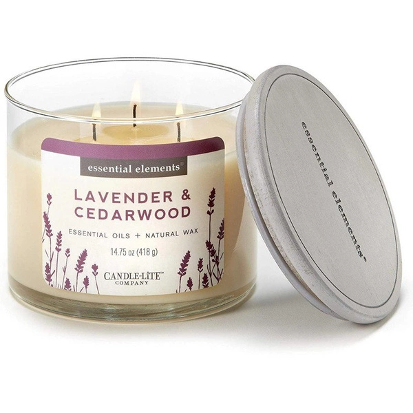 Świeca zapachowa naturalna 3 knoty lawenda - Lavender Cedarwood Candle-lite