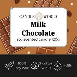 Candle World candela di soia profumata al cioccolato Milk Chocolate 120 g 