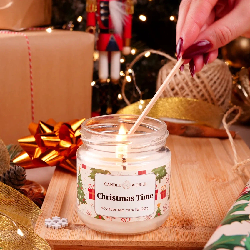 Candle World bougie parfumée de Noël soja pot Christmas Time 120 g