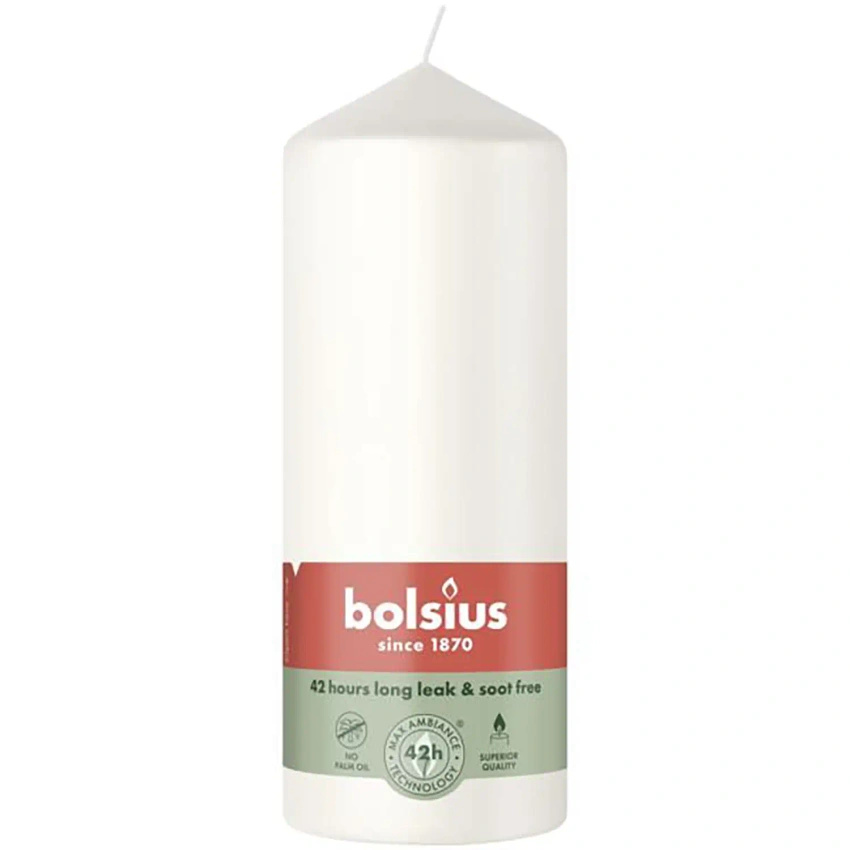 Bolsius bougie pilier sans parfum Essentials 150/58 mm - Frost White Cloudy White