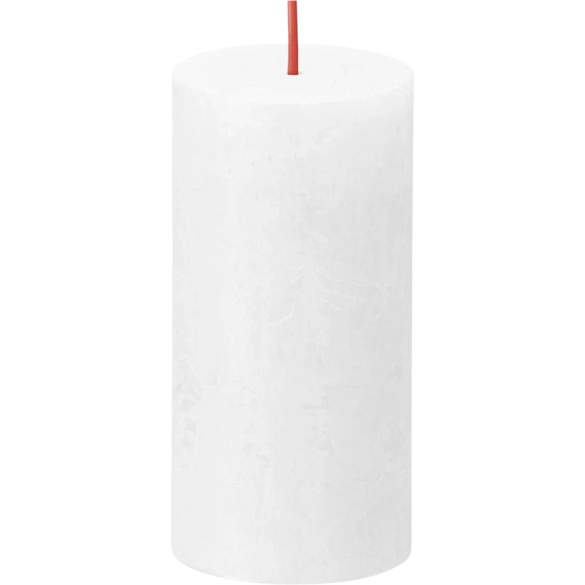 Bolsius candeliere rustico a tronco Rustic Shine 100/50 mm 10 cm - Bianco gelido Bianco nuvoloso