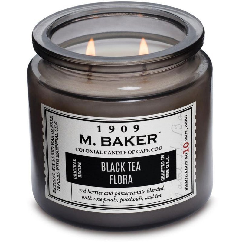 Sojowa świeca zapachowa słoik apteczny 396 g Colonial Candle M Baker - Black Tea Flora