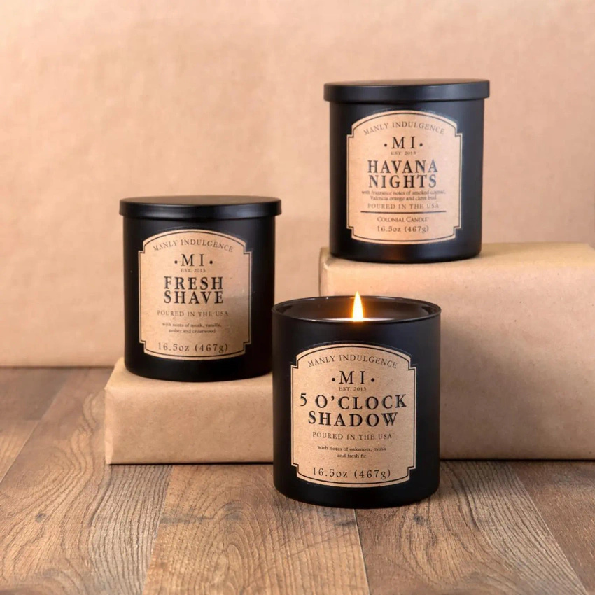Duftkerze Soja für Männer Colonial Candle - 5 o'Clock Shadow