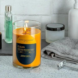 Duża sojowa świeca zapachowa Colonial Candle Manly Indulgence 623 g w szkle z pokrywką - Męski Zapach Clean