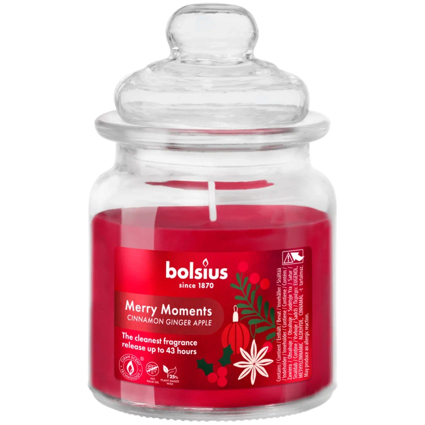 Bolsius merry Moments scented jar candle 129x79 mm apple cinnamon