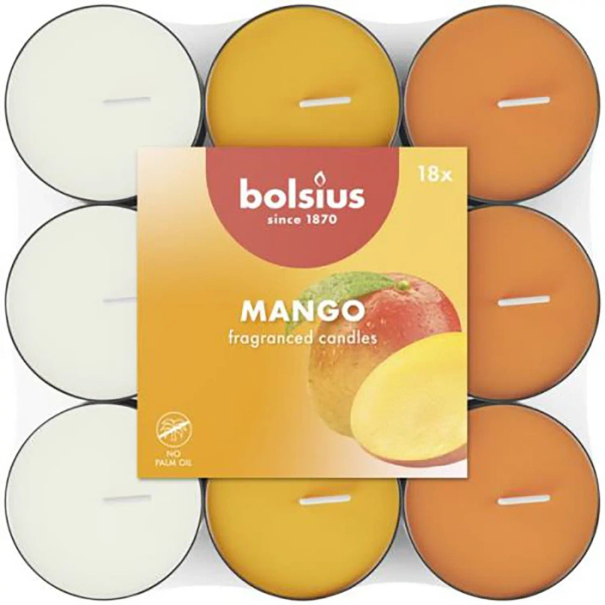 Bolsius mango scented tealights pack of 18 pcs 