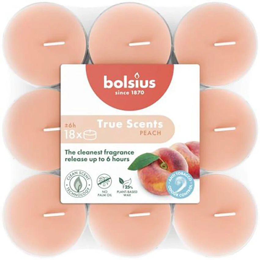 Bolsius True Scents scented tealight warmers 18 pcs - Peach Peach