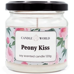 Candle World barattolo di candela profumata di soia Peony Kiss 120 Peonia