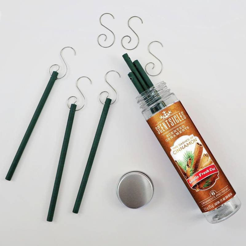 Scentsicles bâtonnets parfumés pour le sapin de Noël cannelle 6 pcs - Two Dashes Of Cinnamon