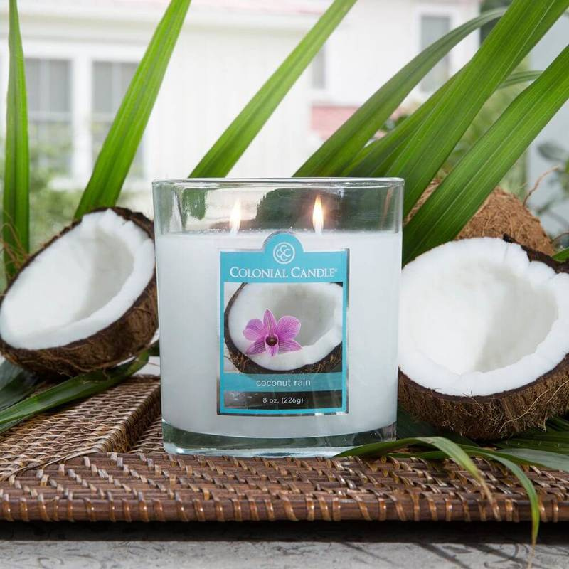 Bougie parfumée jarre ovale Colonial Candle medium 8 oz 226 g - Coconut Rain