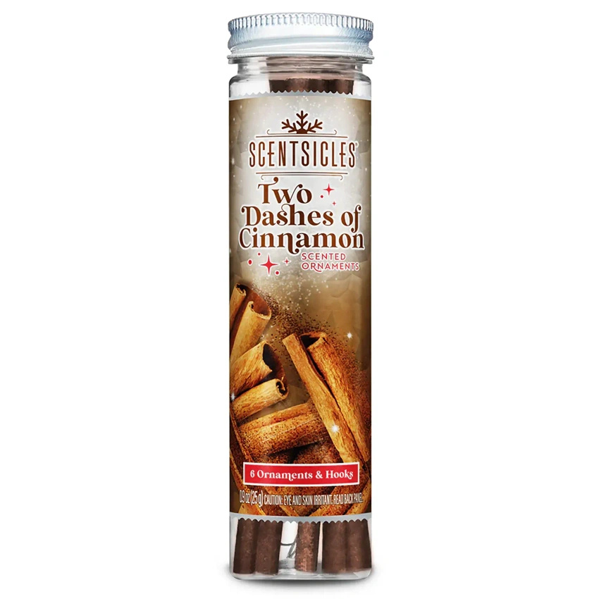 Scentsicles patyczki zapachowe na choinkę cynamonowe 6 szt - Two Dashes Of Cinnamon