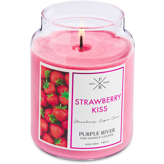 Soy scented candle Strawberry Kiss Purple River 623 g