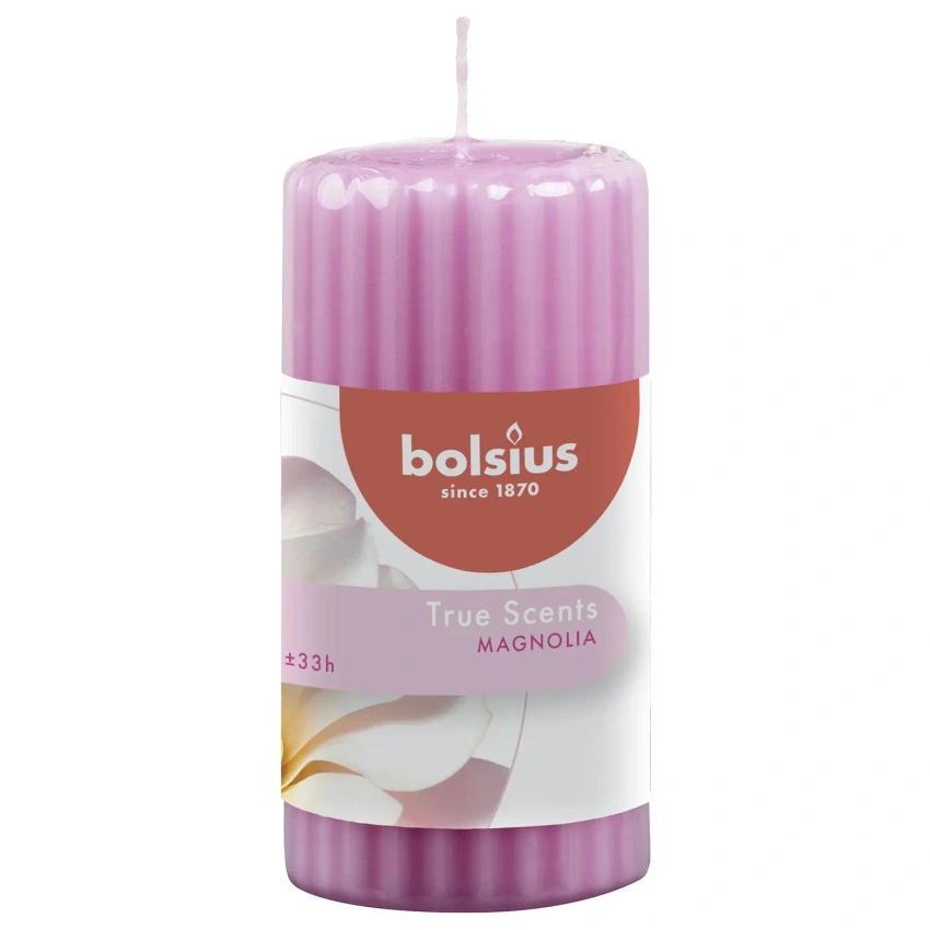 Bolsius świeca zapachowa bryłowa pieńkowa słupek 120/58 mm True Scents - Magnolia 