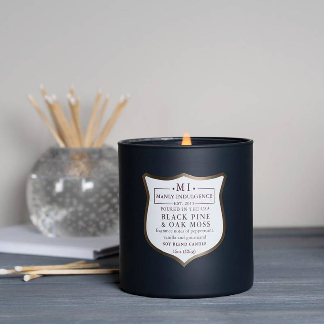 Ароматическая соевая свеча для мужчин деревянный фитиль Colonial Candle - Black Pine Oak Moss