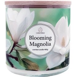 Candle World bougie parfumée au soja floral 3 mèches Blooming Magnolia 460 g
