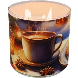 Candle World candela profumata natalizia di soia 3 stoppini Santa's Cookies 460 g
