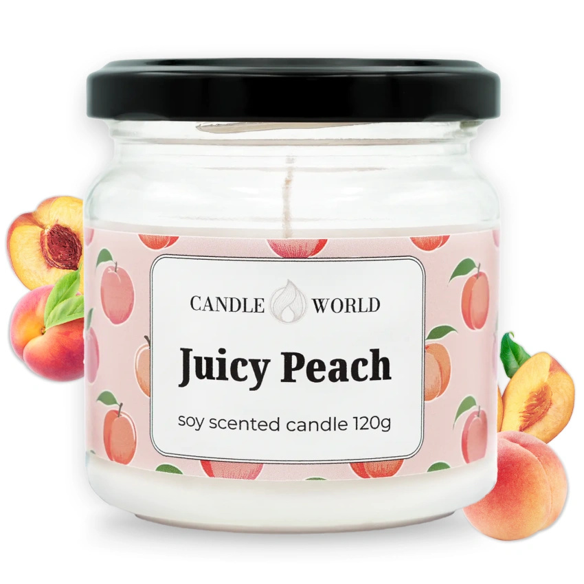 Candle World sojowa świeca zapachowa słoik Juicy Peach 120 g Brzoskwinia