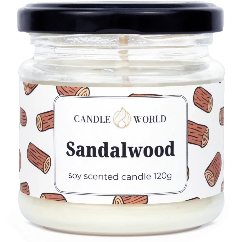 Candle World sojowa świeca zapachowa słoik Sandalwood 120 g Drzewo sandałowe