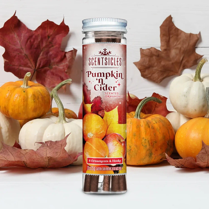 Scentsicles bastoncini profumati per l'albero di Natale pumpkin e cider decorazioni natalizie appese 6 pz