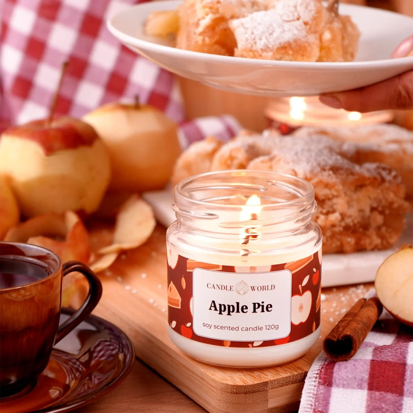 Candle World bougie de soja parfumée pot Apple Pie 120 g Tarte aux pommes