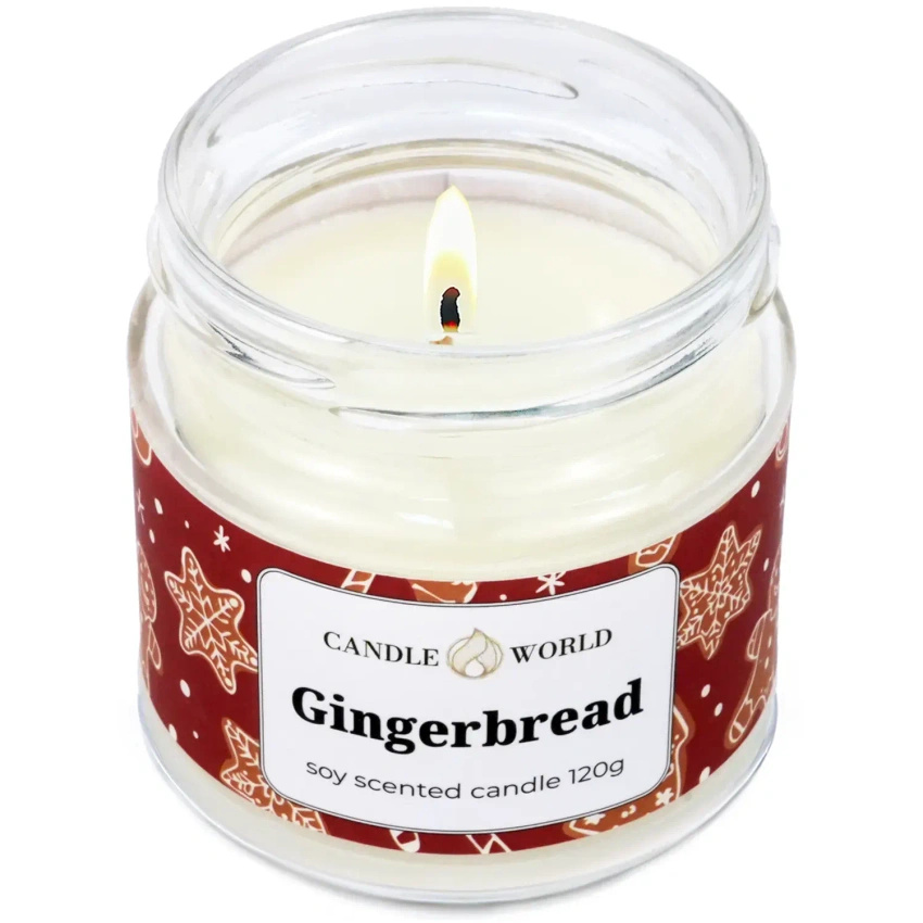 Candle World świąteczna świeca zapachowa sojowa słoik Gingerbread 120 g
