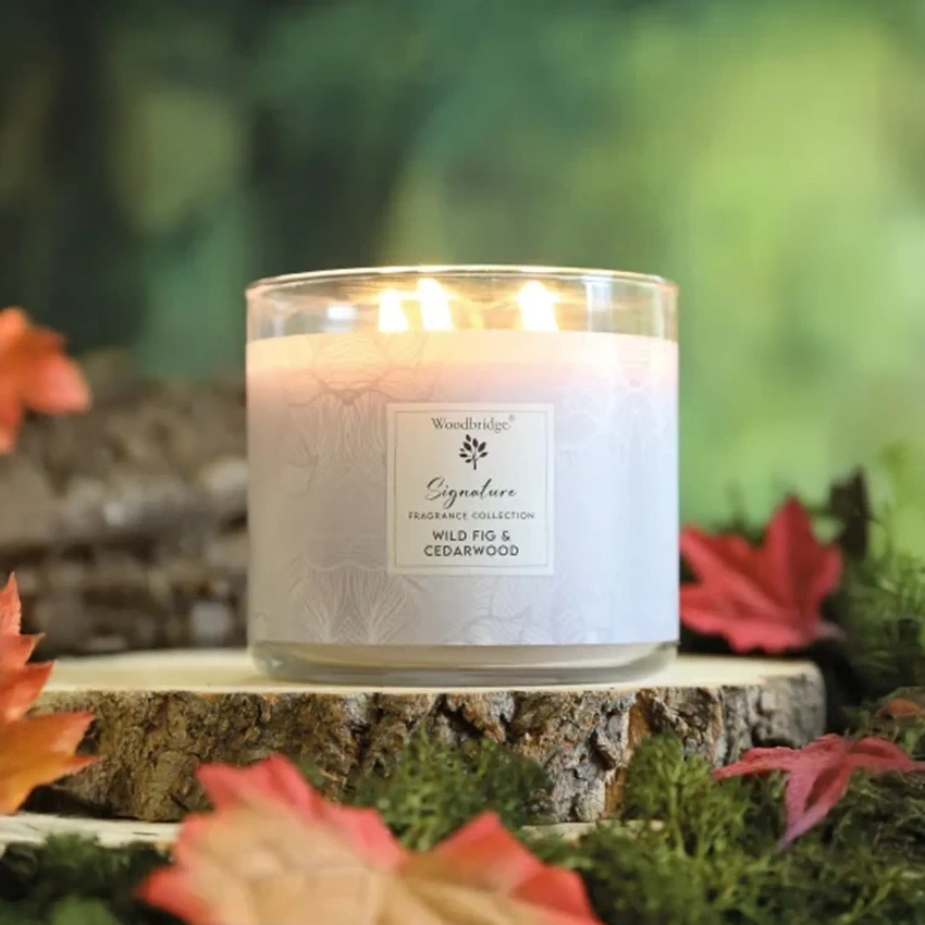 Scented candle in glass 3 wicks - Wild Fig Cedarwood Woodbridge
