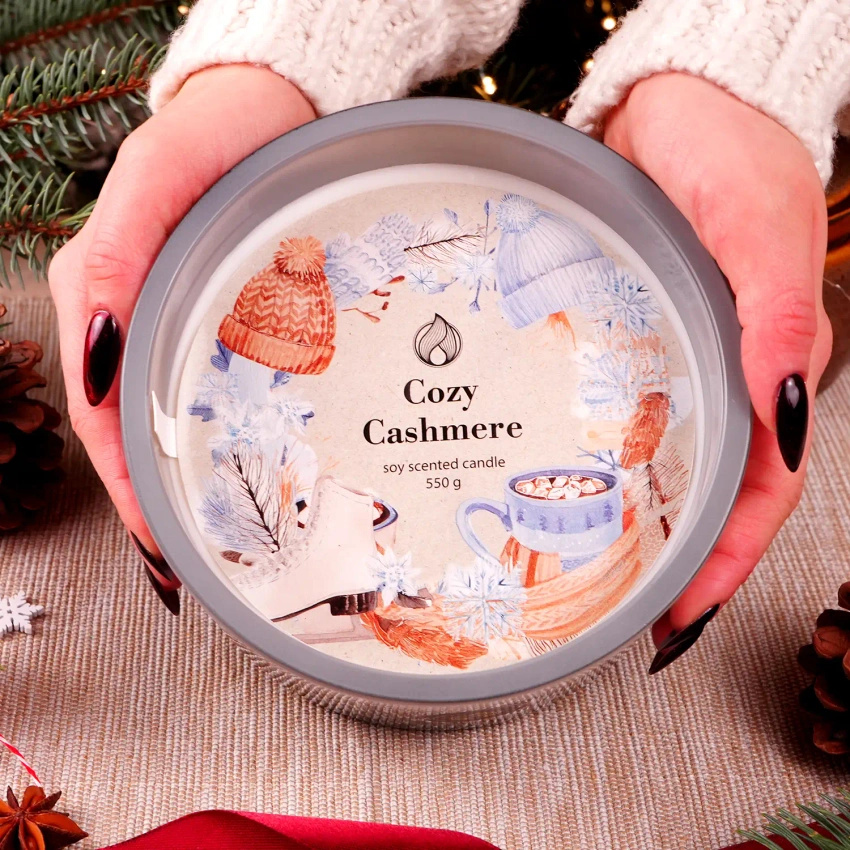 Candle World soja geurkaars Cozy Cashmere Kasjmier 550 g